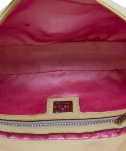 FENDI Beige Lambskin Leather Baguette (Authentic Pre-Owned) Women Shoulder Bags -Fendi Sales Store 1111002552 RLLZ 5