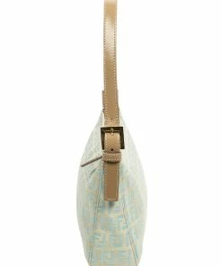 FENDI Light Blue Zucchino-Print Canvas Mini Shoulder Bag (Authentic Pre-Owned) Women Shoulder Bags 9 FENDI Light Blue Zucchino-Print Canvas Mini Shoulder Bag (Authentic Pre-Owned) Women Shoulder Bags -Fendi Sales Store 1111007133 RLLZ 3