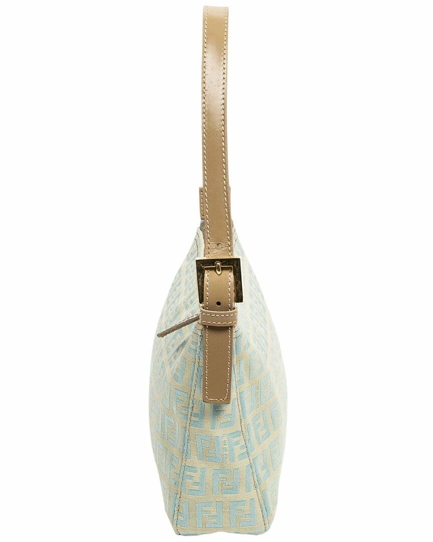 FENDI Light Blue Zucchino-Print Canvas Mini Shoulder Bag (Authentic Pre-Owned) Women Shoulder Bags 5 FENDI Light Blue Zucchino-Print Canvas Mini Shoulder Bag (Authentic Pre-Owned) Women Shoulder Bags - Image 3