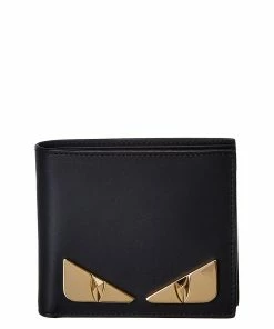 Fendi Sales Store 14 FENDI Leather Bifold Wallet Men Wallets & Card Cases