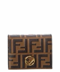 FENDI FF Leather Coin Purse Women Wallets & Card Cases