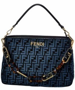 FENDI O'Lock FF Tapestry Satchel Women Satchels & Top Handles