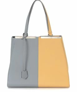 FENDI Two-Tone Leather 3 Jours Handbag (Authentic Pre-Owned) Women Shoulder Bags