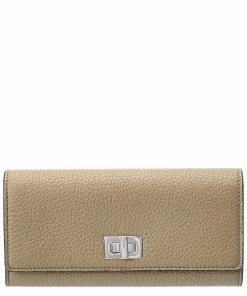 FENDI Pebbled Leather Continental Wallet Women Wallets & Card Cases