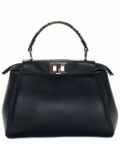 FENDI Navy Leather Peekaboo Selleria Bag (Authentic Pre-Owned) Women Shoulder Bags -Fendi Sales Store 1111124258 RLLZ 2