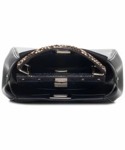 FENDI Navy Leather Peekaboo Selleria Bag (Authentic Pre-Owned) Women Shoulder Bags -Fendi Sales Store 1111124258 RLLZ 4