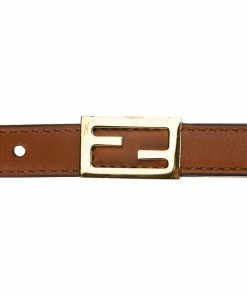 FENDI Brown Zucca-Print Leather Belt (Authentic Pre-Owned) Women Belts
