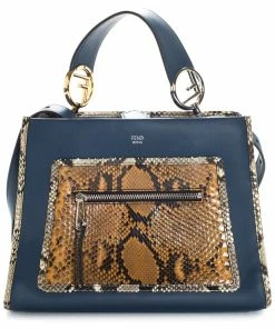 FENDI Blue Leather Runaway Bag (Authentic Pre-Owned) Women Shoulder Bags
