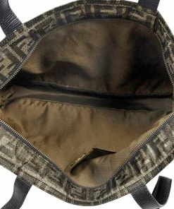 FENDI Limited Edition Black Zucca-Print Canvas Net Tote (Authentic Pre-Owned) Women Totes -Fendi Sales Store 1111207573 RLLZ 4