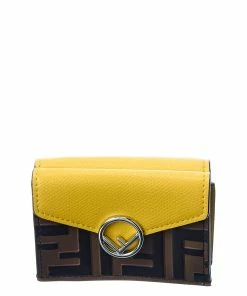 FENDI Micro Trifold Leather French Wallet Women Wallets & Card Cases