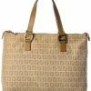 FENDI Beige Zucchino-Print Canvas Bag (Authentic Pre-Owned) Women Shoulder Bags