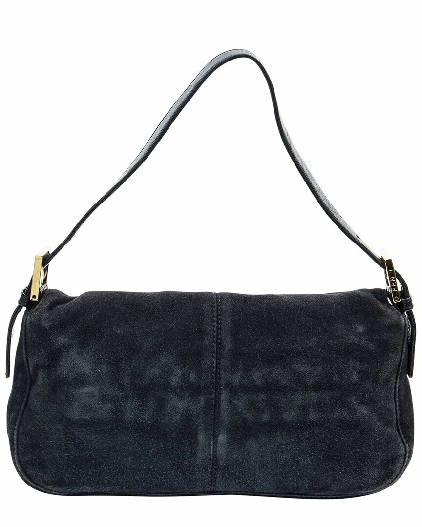 FENDI Black Suede Baguette (Authentic Pre-Owned) Women Shoulder Bags 4 FENDI Black Suede Baguette (Authentic Pre-Owned) Women Shoulder Bags - Image 2