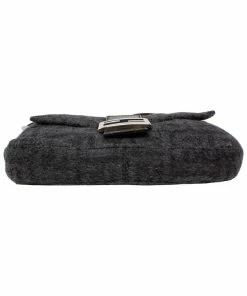 FENDI Grey Zucca-Print Wool Baguette (Authentic Pre-Owned) Women Shoulder Bags -Fendi Sales Store 1111274655 RLLZ 3