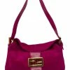 FENDI Pink Suede Mama Baguette (Authentic Pre-Owned) Women Shoulder Bags -Fendi Sales Store 1111274658 RLLZ 1