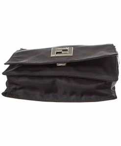 FENDI Black Nylon Flap Shoulder Bag (Authentic Pre-Owned) Women Shoulder Bags -Fendi Sales Store 1111303053 RLLZ 3