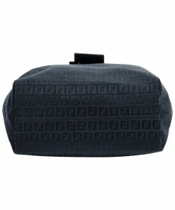 FENDI Black Zucchino-Print Canvas Chain Hobo Bag (Authentic Pre-Owned) Women Shoulder Bags 9 FENDI Black Zucchino-Print Canvas Chain Hobo Bag (Authentic Pre-Owned) Women Shoulder Bags -Fendi Sales Store 1111308042 RLLZ 3