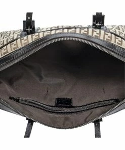 FENDI Beige Zucchino-Print Canvas East/West Bag (Authentic Pre-Owned) Women Shoulder Bags -Fendi Sales Store 1111308045 RLLZ 4