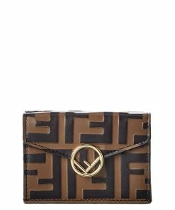 FENDI Micro Trifold Leather French Wallet Women Wallets & Card Cases