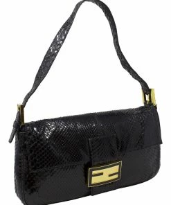 FENDI Limited Edition Black Snakeskin Baguette (Authentic Pre-Owned) Women Shoulder Bags 12 FENDI Limited Edition Black Snakeskin Baguette (Authentic Pre-Owned) Women Shoulder Bags -Fendi Sales Store 1111335870 RLLZ 5