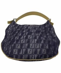 FENDI Blue Zucchino-Print Canvas Shoulder Hobo Bag (Authentic Pre-Owned) Women Shoulder Bags 9 FENDI Blue Zucchino-Print Canvas Shoulder Hobo Bag (Authentic Pre-Owned) Women Shoulder Bags -Fendi Sales Store 1111335893 RLLZ 3
