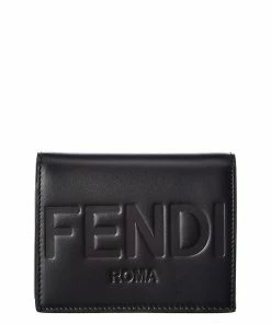 FENDI Logo Leather Coin Purse Women Wallets & Card Cases