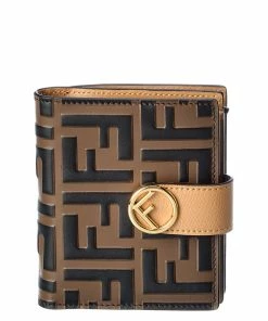 FENDI FF Compact Leather Wallet Women Wallets & Card Cases