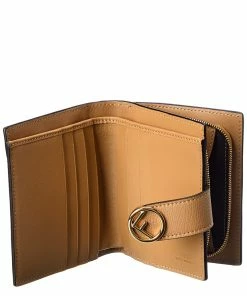 FENDI FF Compact Leather Wallet Women Wallets & Card Cases -Fendi Sales Store 1111338669 RLLZ 4