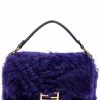 FENDI Limited Edition Purple Fur Leather Medium Baguette NM (Authentic Pre- Owned) Women Shoulder Bags -Fendi Sales Store 1111345001 RLLZ 1