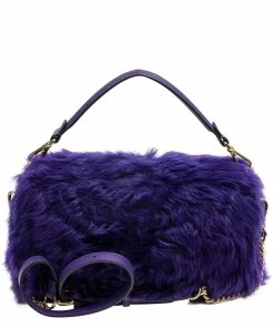 FENDI Limited Edition Purple Fur Leather Medium Baguette NM (Authentic Pre- Owned) Women Shoulder Bags -Fendi Sales Store 1111345001 RLLZ 2