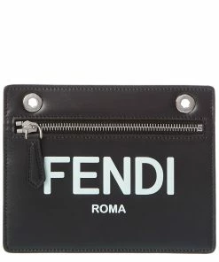 FENDI Peekaboo Pocket Leather Pouch Men Wallets & Card Cases