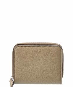 FENDI Leather Zip Around Wallet Women Wallets & Card Cases