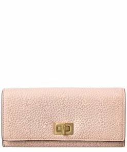 FENDI Pebbled Leather Continental Wallet Women Wallets & Card Cases