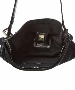 FENDI Black Canvas Mamma Baguette (Authentic Pre-Owned) Women Shoulder Bags -Fendi Sales Store 1111382956 RLLZ 4