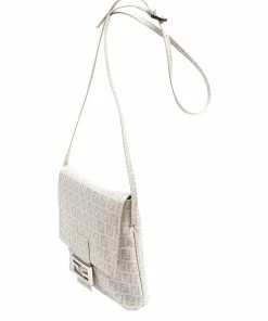 FENDI Ivory Zucchino-Print Coated Canvas Small Messenger Bag (Authentic Pre-Owned) Women Shoulder Bags -Fendi Sales Store 1111412601 RLLZ 5