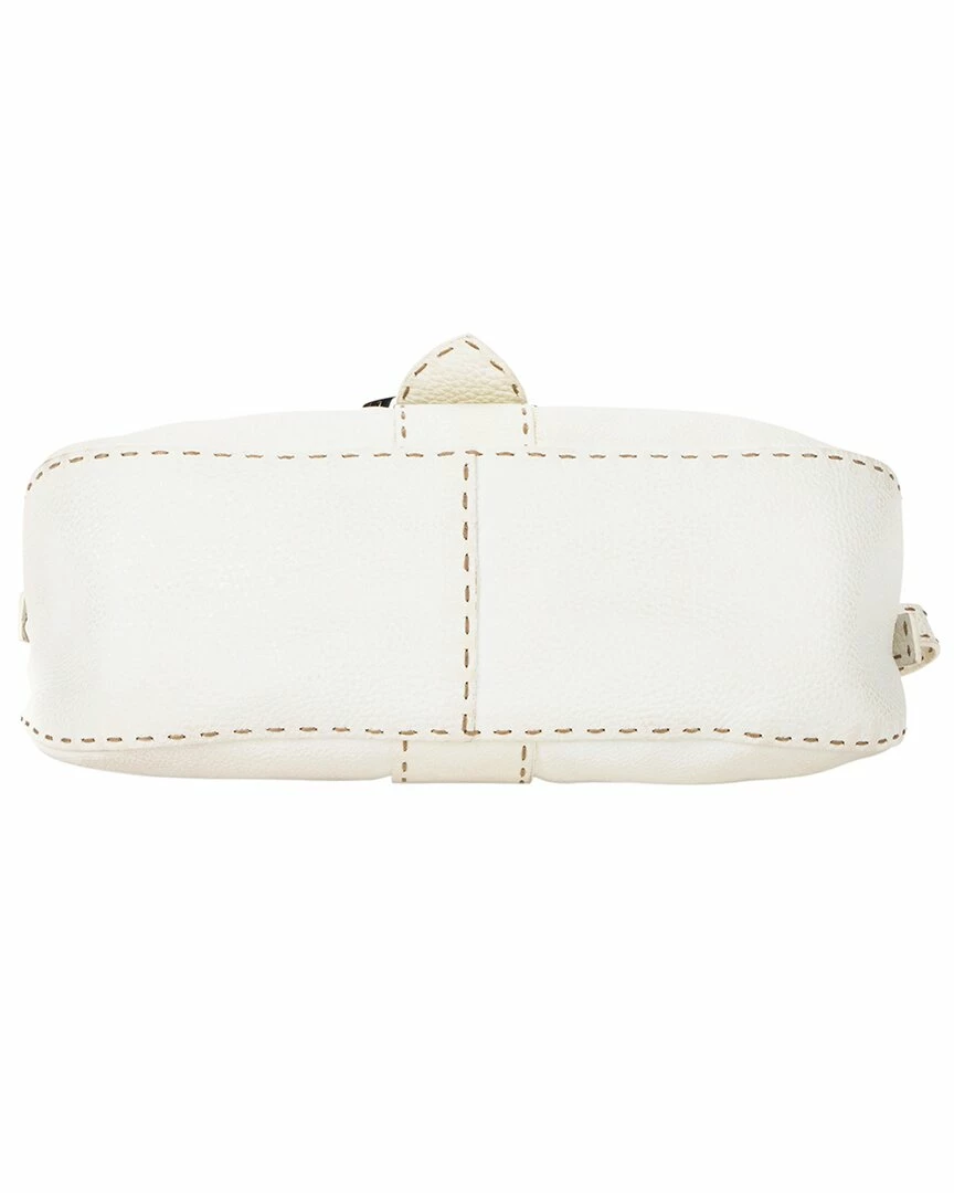 FENDI White Selleria Leather Logo Plate Shoulder Bag (Authentic Pre-Owned) Women Shoulder Bags 4 FENDI White Selleria Leather Logo Plate Shoulder Bag (Authentic Pre-Owned) Women Shoulder Bags - Image 2