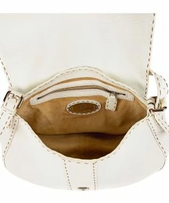 FENDI White Selleria Leather Logo Plate Shoulder Bag (Authentic Pre-Owned) Women Shoulder Bags 11 FENDI White Selleria Leather Logo Plate Shoulder Bag (Authentic Pre-Owned) Women Shoulder Bags -Fendi Sales Store 1111464066 RLLZ 4