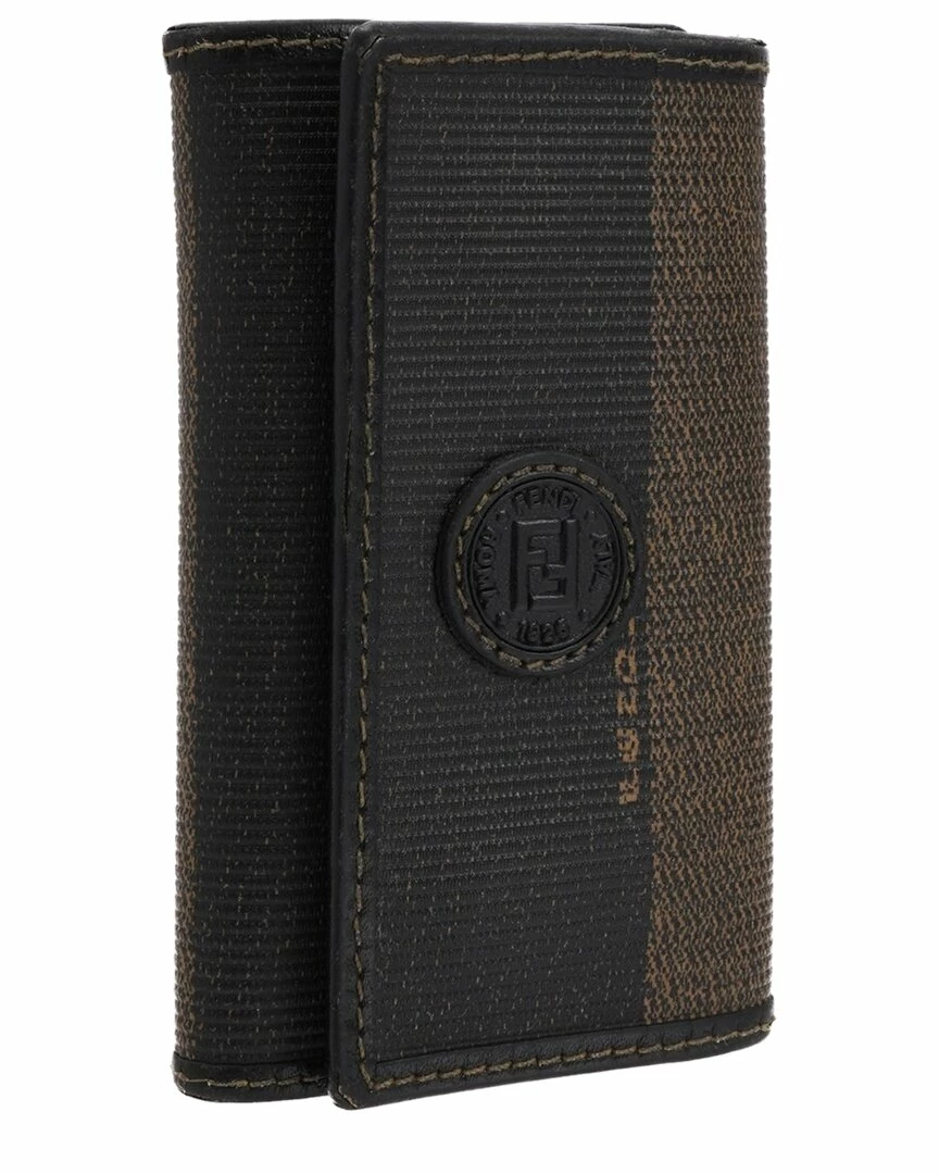 FENDI Brown Coated Canvas Pequin Key Holder (Authentic Pre-Owned) Women Wallets & Card Cases 4 FENDI Brown Coated Canvas Pequin Key Holder (Authentic Pre-Owned) Women Wallets & Card Cases - Image 2