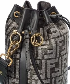FENDI Mon Tresor Mini FF Tapestry & Leather Bucket Bag Women Bucket Bags -Fendi Sales Store 1111475171 RLLZ 3