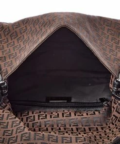 FENDI Brown Zucchino-Print Canvas Mamma Baguette (Authentic Pre-Owned) Women Shoulder Bags -Fendi Sales Store 1111481771 RLLZ 4