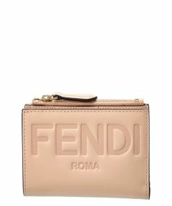 FENDI Roma Leather Card Holder Women Wallets & Card Cases
