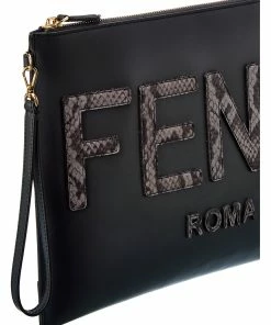 FENDI Large Leather Pouch Women Wallets & Card Cases -Fendi Sales Store 1111507516 RLLZ 4