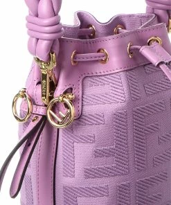 FENDI Mon Tresor Mini Canvas & Leather Bucket Bag Women Bucket Bags -Fendi Sales Store 1111528495 RLLZ 3