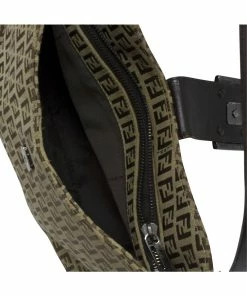 FENDI Beige Zucchino-Print Canvas Shoulder Hobo Bag (Authentic Pre-Owned) Women Shoulder Bags -Fendi Sales Store 1111538832 RLLZ 4