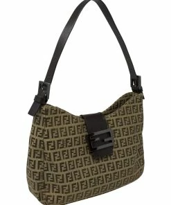 FENDI Beige Zucchino-Print Canvas Shoulder Hobo Bag (Authentic Pre-Owned) Women Shoulder Bags -Fendi Sales Store 1111538832 RLLZ 5