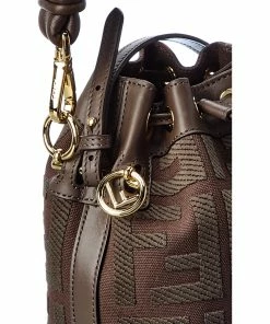 FENDI Mon Tresor Mini Canvas & Leather Bucket Bag Women Bucket Bags -Fendi Sales Store 1111539213 RLLZ 3