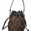 FENDI Mon Tresor Mini FF & Leather Bucket Bag Women Bucket Bags -Fendi Sales Store 1111539244 RLLZ 1