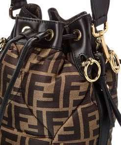 FENDI Mon Tresor Mini FF & Leather Bucket Bag Women Bucket Bags 7 FENDI Mon Tresor Mini FF & Leather Bucket Bag Women Bucket Bags -Fendi Sales Store 1111539244 RLLZ 3
