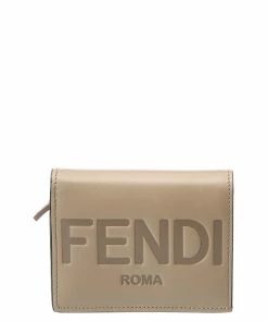 FENDI Logo Leather Coin Purse Women Wallets & Card Cases