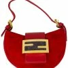 FENDI Limited Edition Red Suede Croissant (Authentic Pre-Owned) Women Shoulder Bags -Fendi Sales Store 1111844647 RLLZ 1