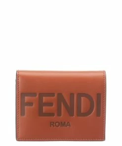 FENDI Logo Leather Coin Purse Women Wallets & Card Cases